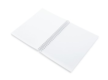 Open blank paper brochure isolated on white. Mockup for design