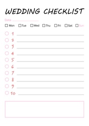 Illustration of Wedding checklist. Empty planner for party organization, illustration