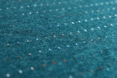 Texture of beautiful dark blue fabric as background, closeup