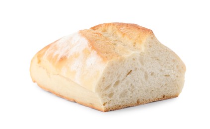 Photo of Piece of fresh baguette isolated on white