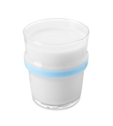 Glass of fresh milk isolated on white