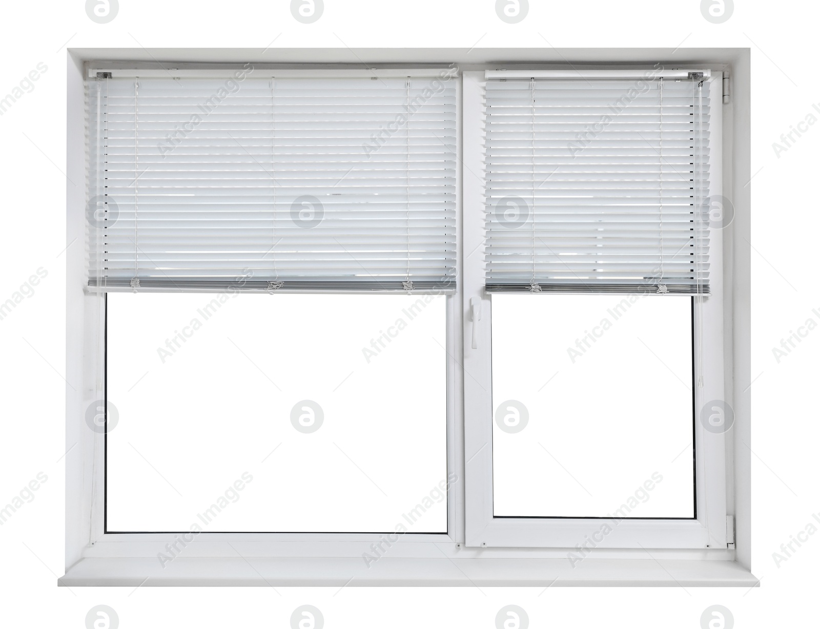 Image of Modern closed plastic window on white background