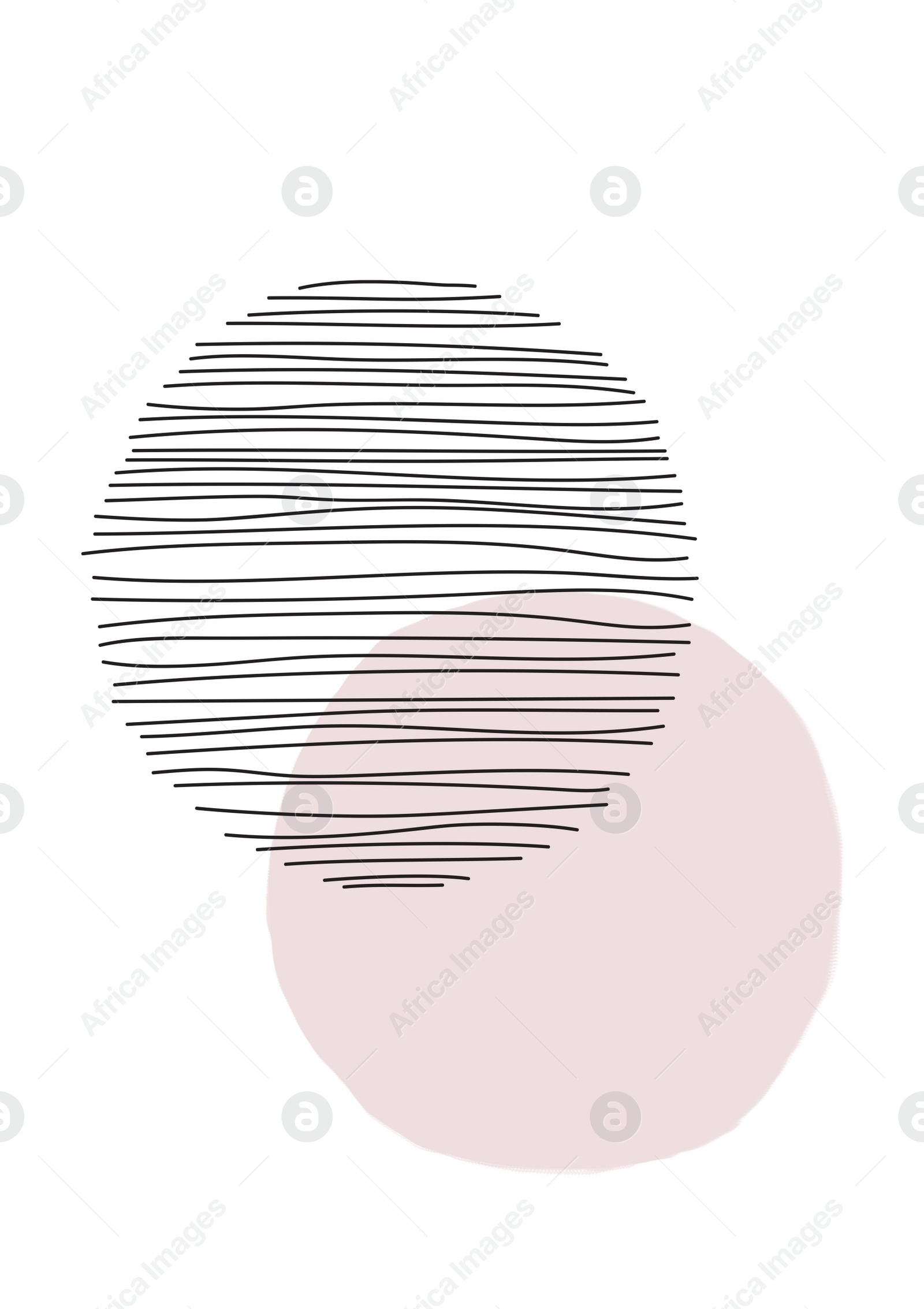 Illustration of Two abstract circles in black and pink colors