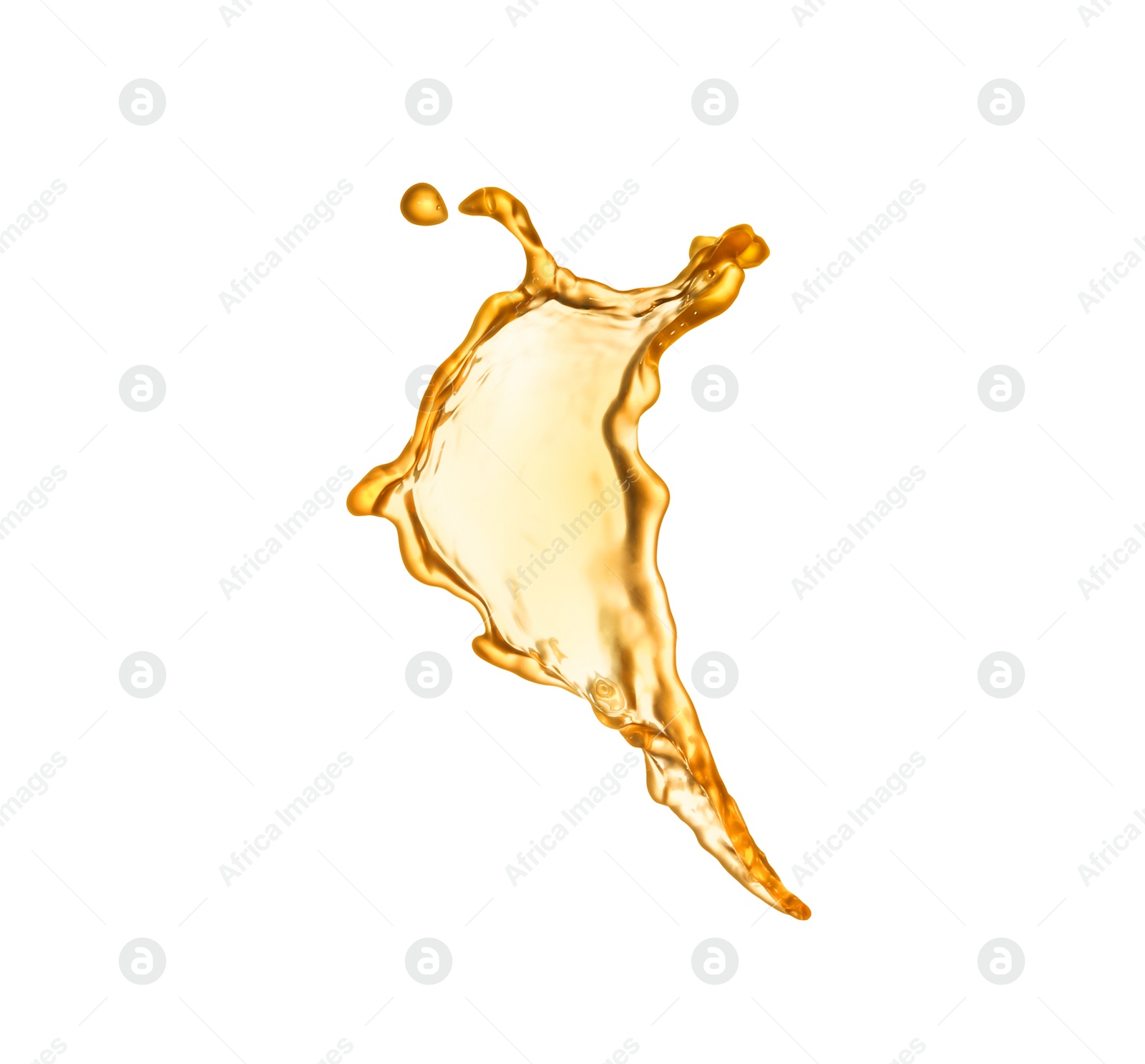 Photo of Splash of tasty fresh juice on white background