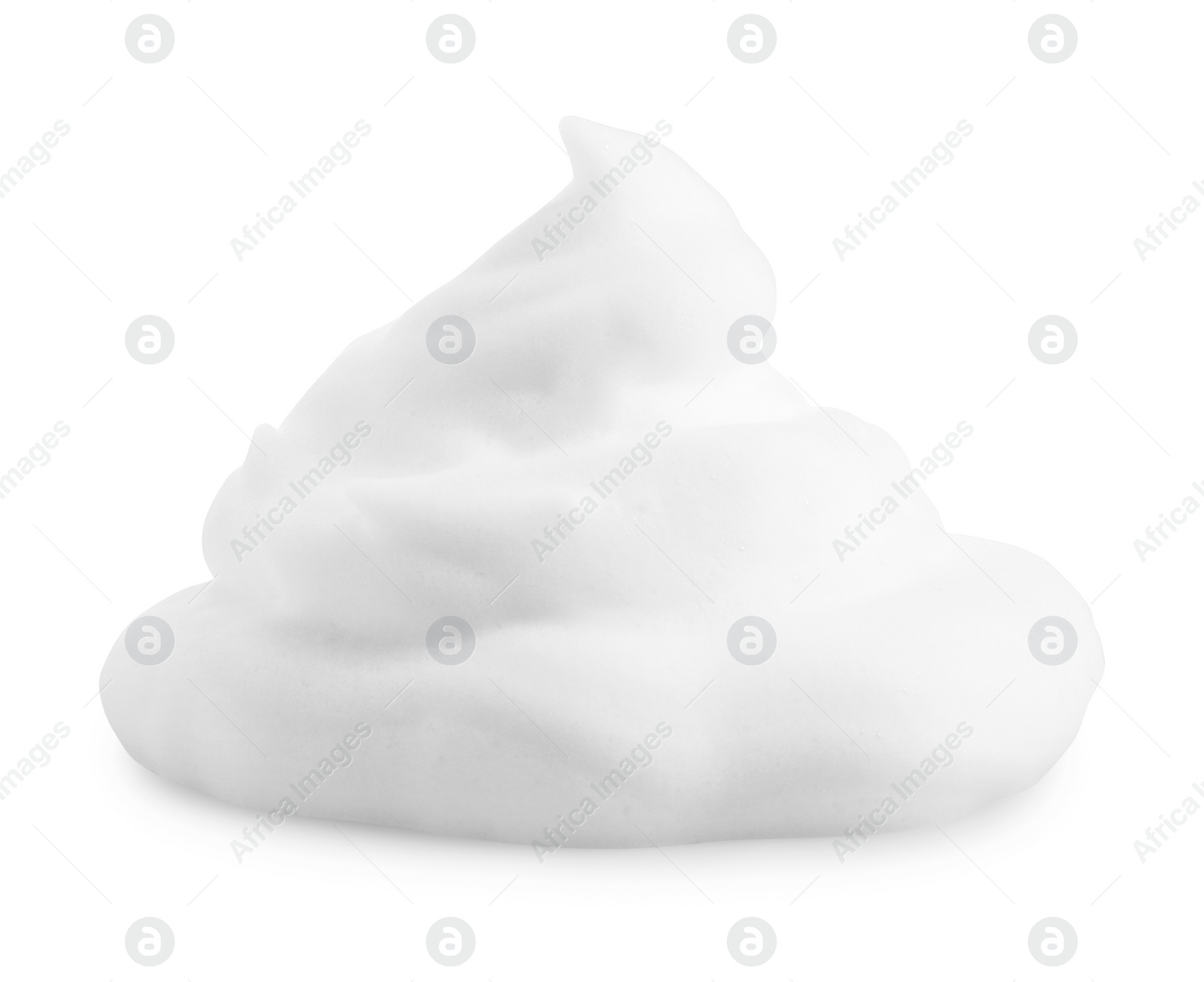 Photo of Heap of shaving foam isolated on white