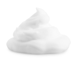 Photo of Heap of shaving foam isolated on white