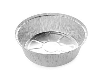 Photo of One aluminum foil container isolated on white