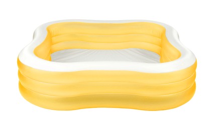 Colorful inflatable rubber pool on white background