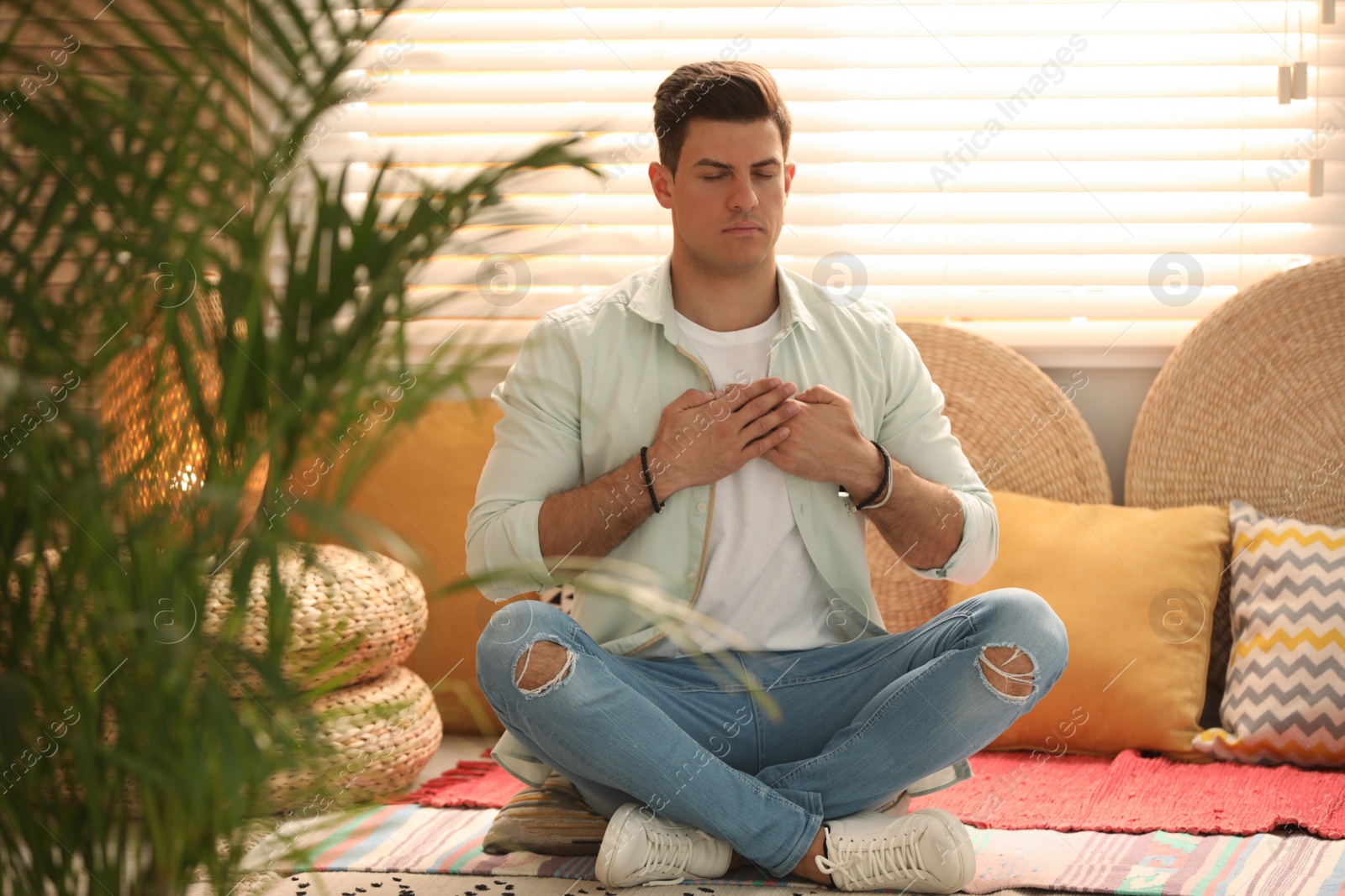 Photo of Man during self-healing session in therapy room