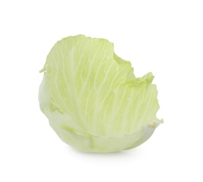Photo of Leaf of fresh ripe cabbage isolated on white
