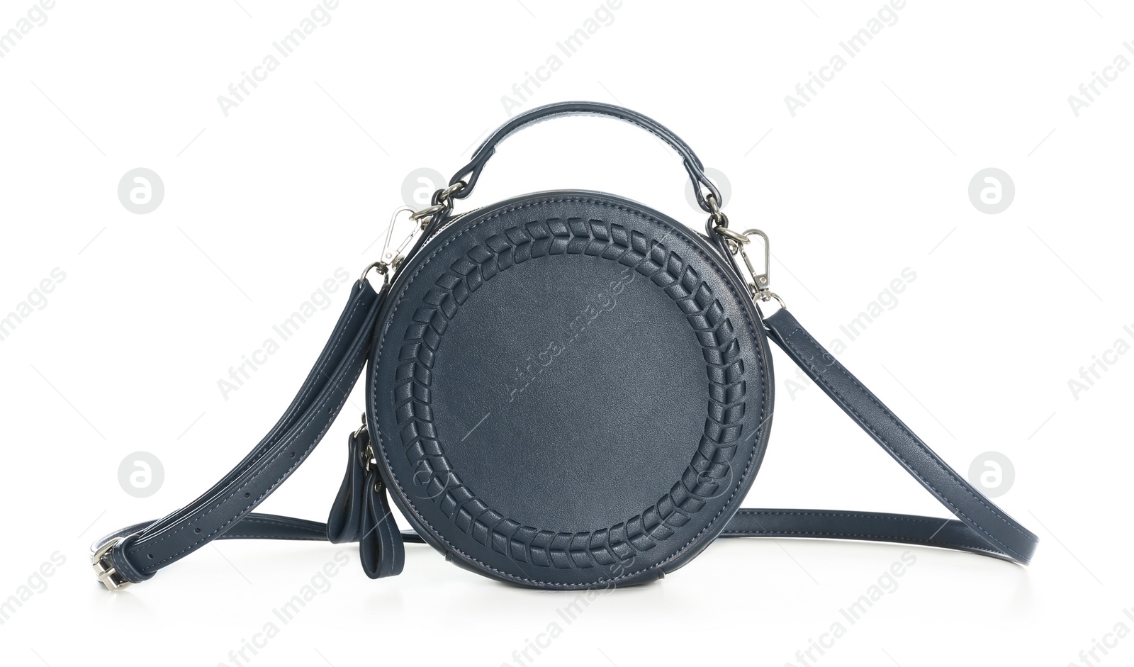 Photo of Stylish black woman's bag isolated on white