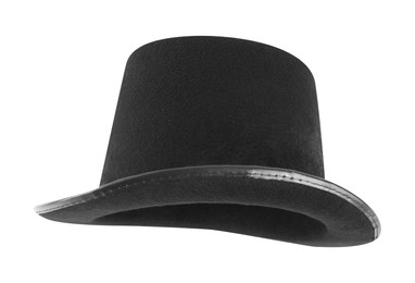 Black magician top hat isolated on white