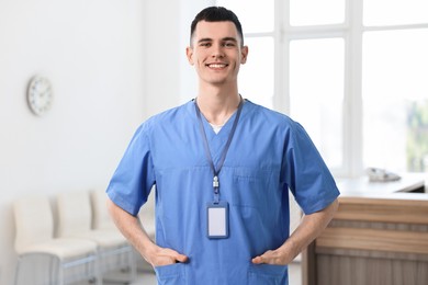 Photo of Portrait of smiling medical assistant in hospital