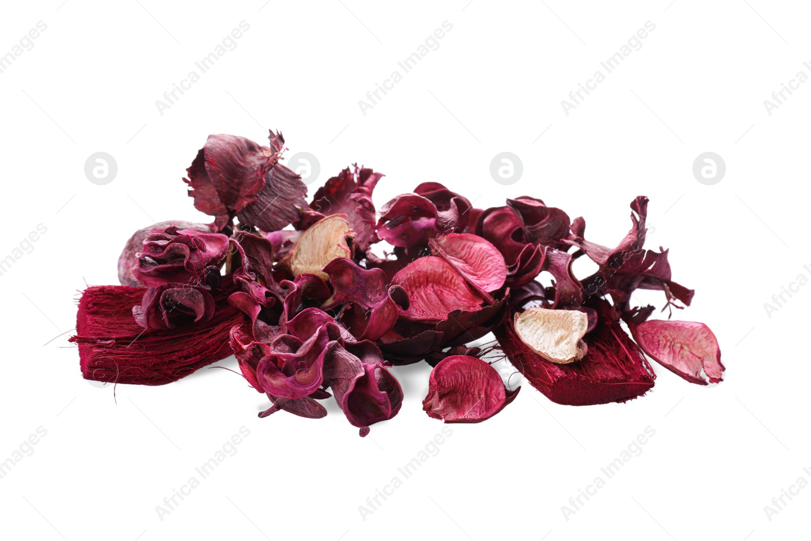 Photo of Pile of scented potpourri on white background