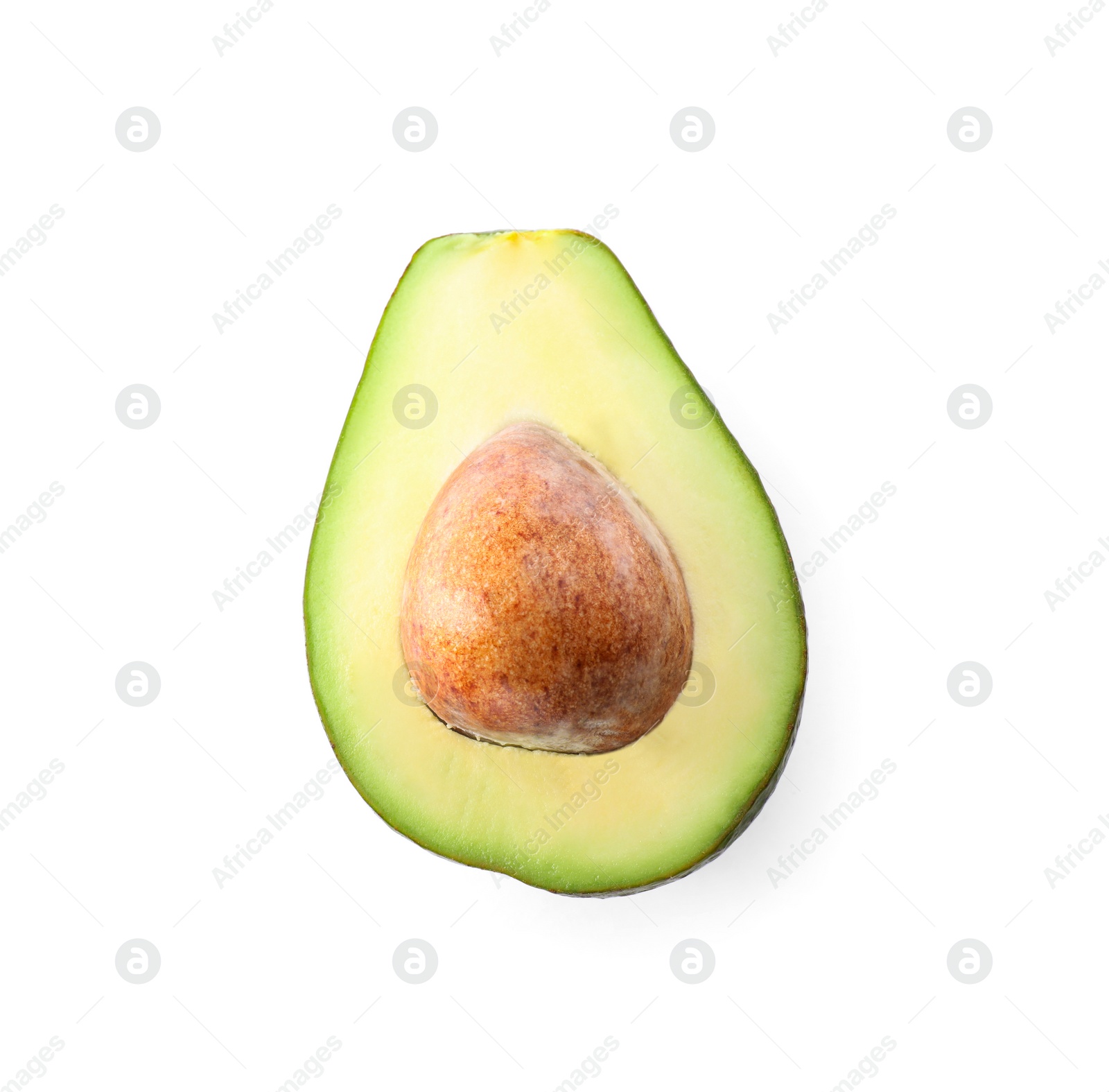 Photo of Half of ripe avocado isolated on white