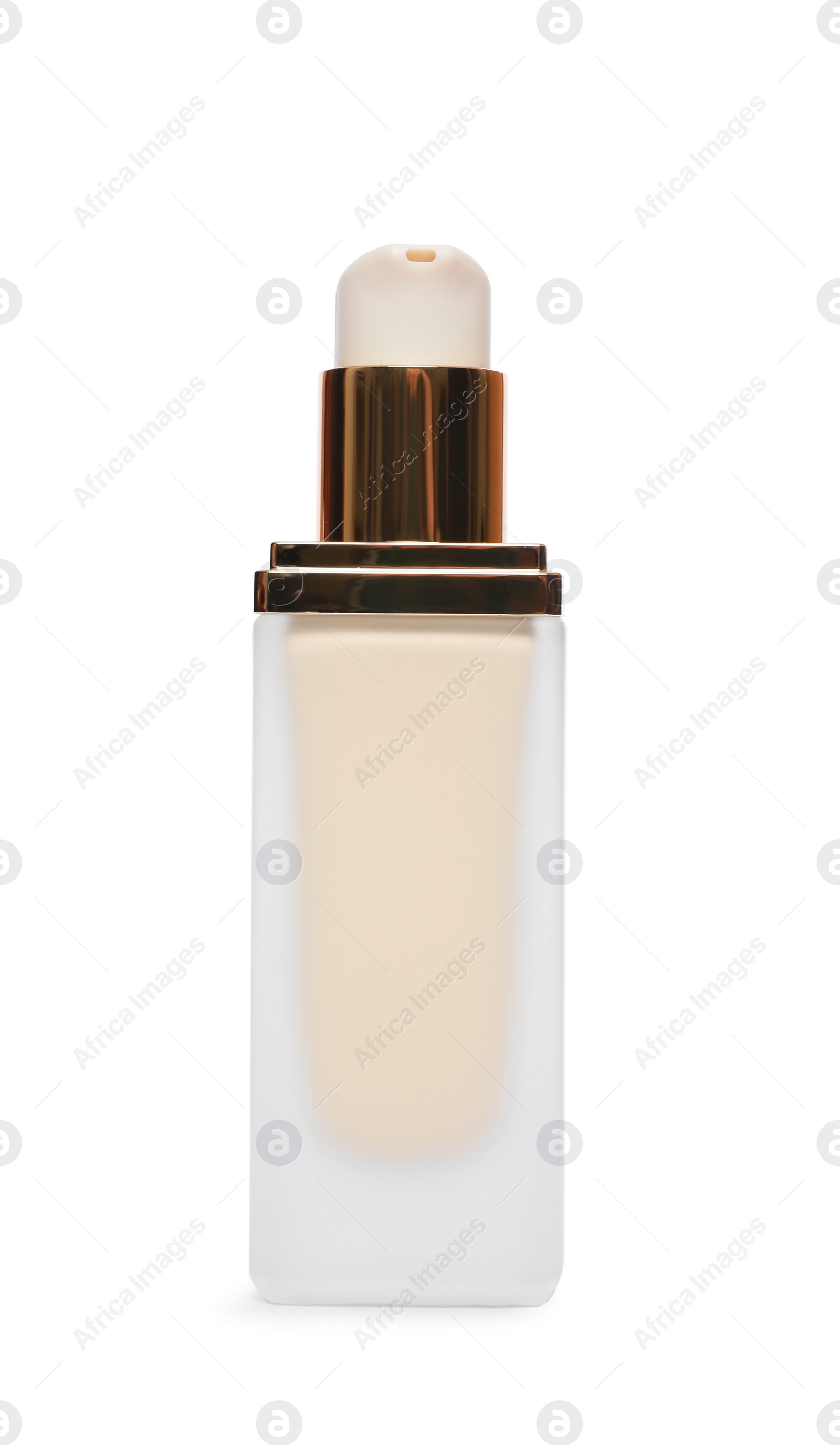 Photo of One bottle of skin foundation isolated on white