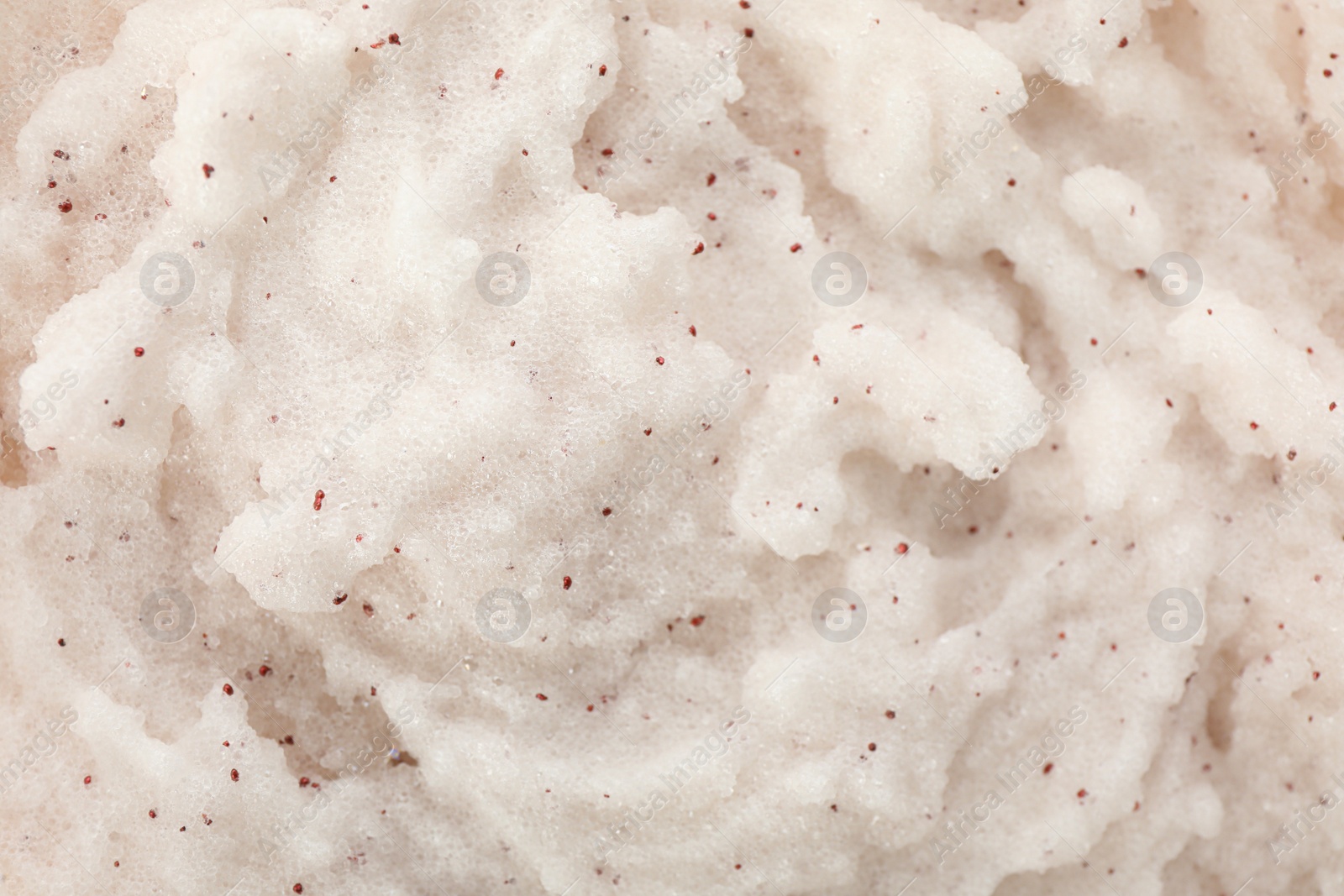 Photo of Body scrub as background, closeup. Cosmetic product