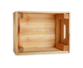 Wooden crate on white background. Shipping container