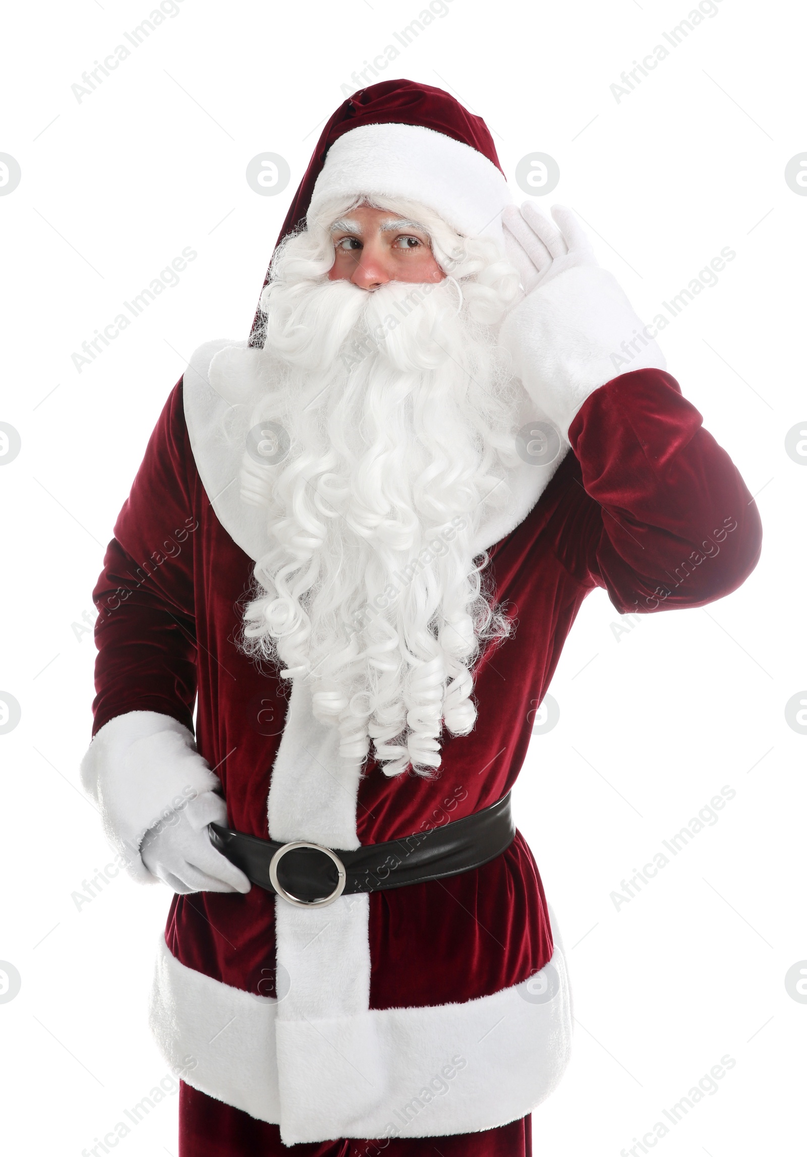 Photo of Portrait of Santa Claus on white background