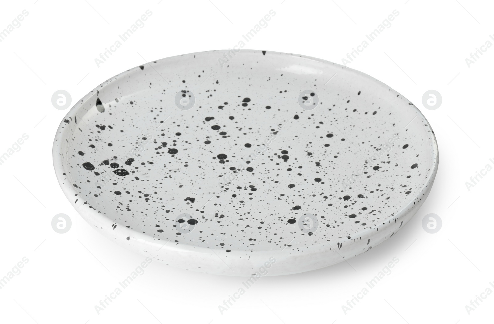 Photo of One beautiful ceramic plate isolated on white