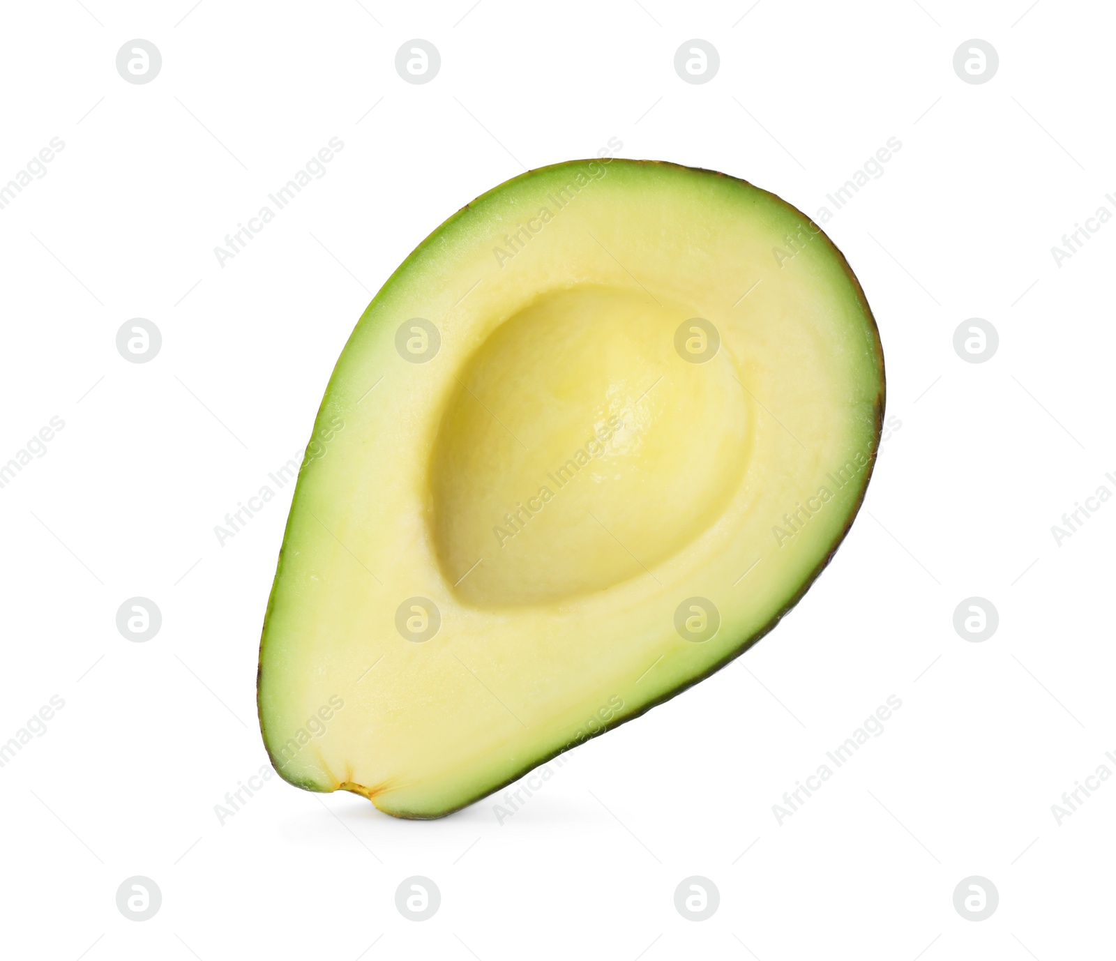 Photo of Half of ripe avocado isolated on white