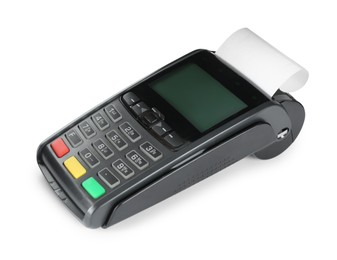 New modern payment terminal isolated on white