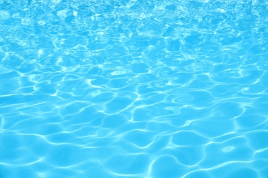 Swimming pool with clean blue water, closeup