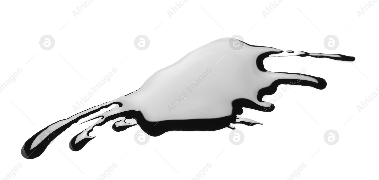 Photo of Black glossy oil blob isolated on white