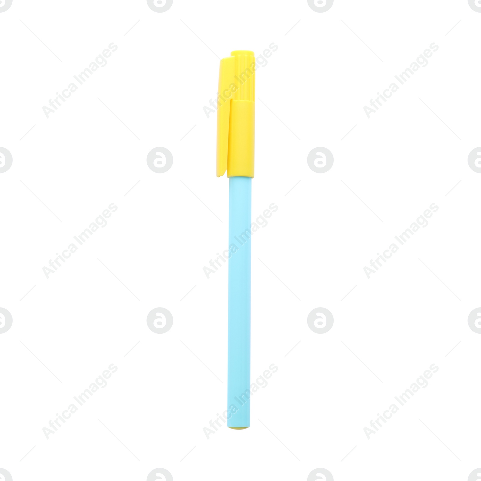 Photo of Bright color felt pen isolated on white. School stationery