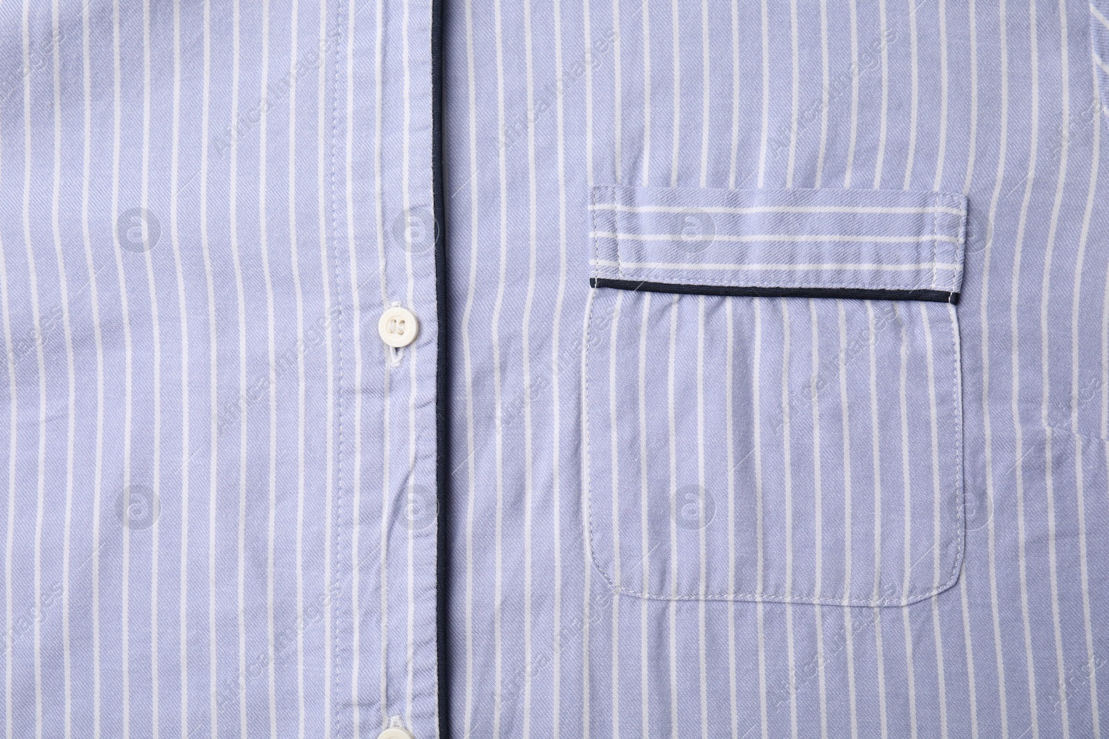 Photo of Striped shirt with pocket as background, top view