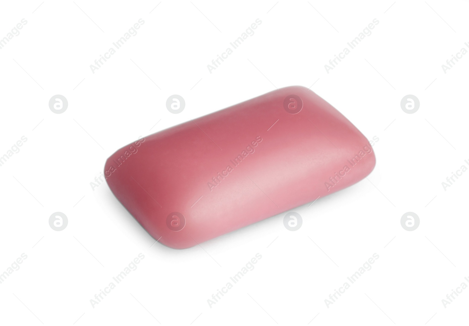 Photo of Tasty pink chewing gum isolated on white