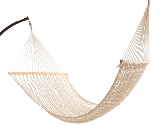 Photo of Comfortable hammock on white background