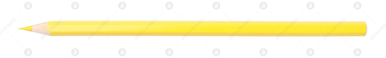 Photo of New yellow wooden pencil isolated on white