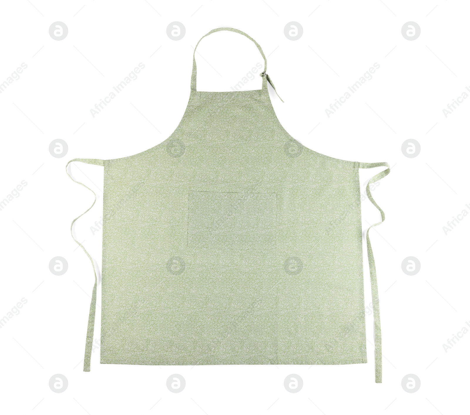 Photo of Light apron with pattern isolated on white, top view