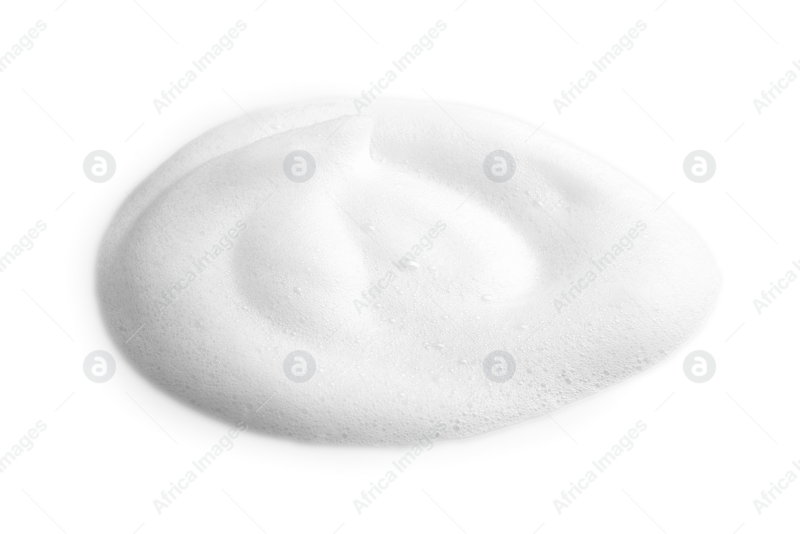 Photo of Drop of soap foam on white background