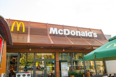 WARSAW, POLAND - SEPTEMBER 16, 2022: View of McDonald's restaurant outdoors