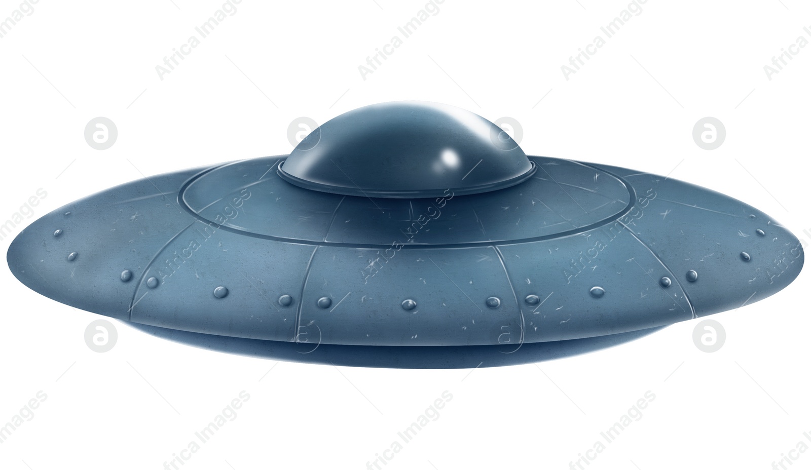 Illustration of UFO. Alien spaceship on white background, illustration