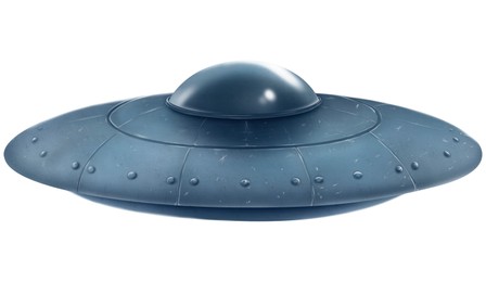 UFO. Alien spaceship on white background, illustration