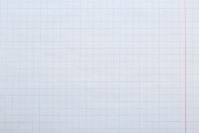 Photo of Checkered notebook sheet as background, top view