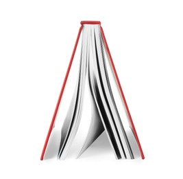 Photo of Book with red cover on white background