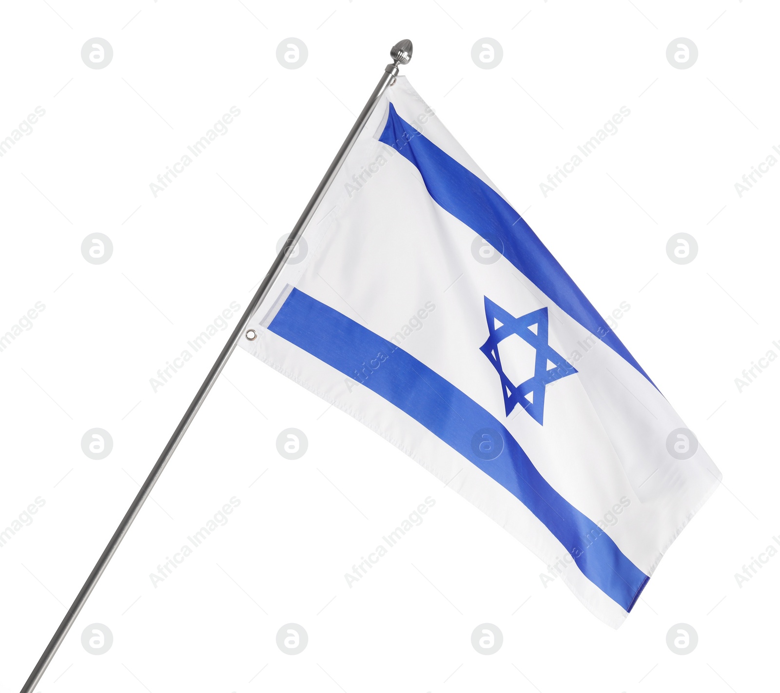 Photo of Flag of Israel isolated on white. National symbol