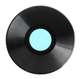 Photo of Black vintage vinyl record isolated on white