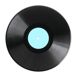 Black vintage vinyl record isolated on white