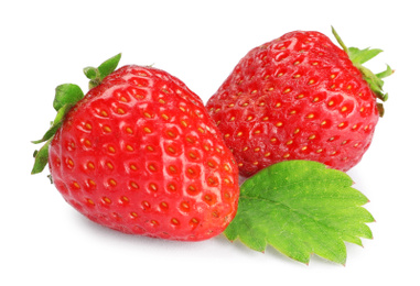 Photo of Fresh ripe red strawberries isolated on white