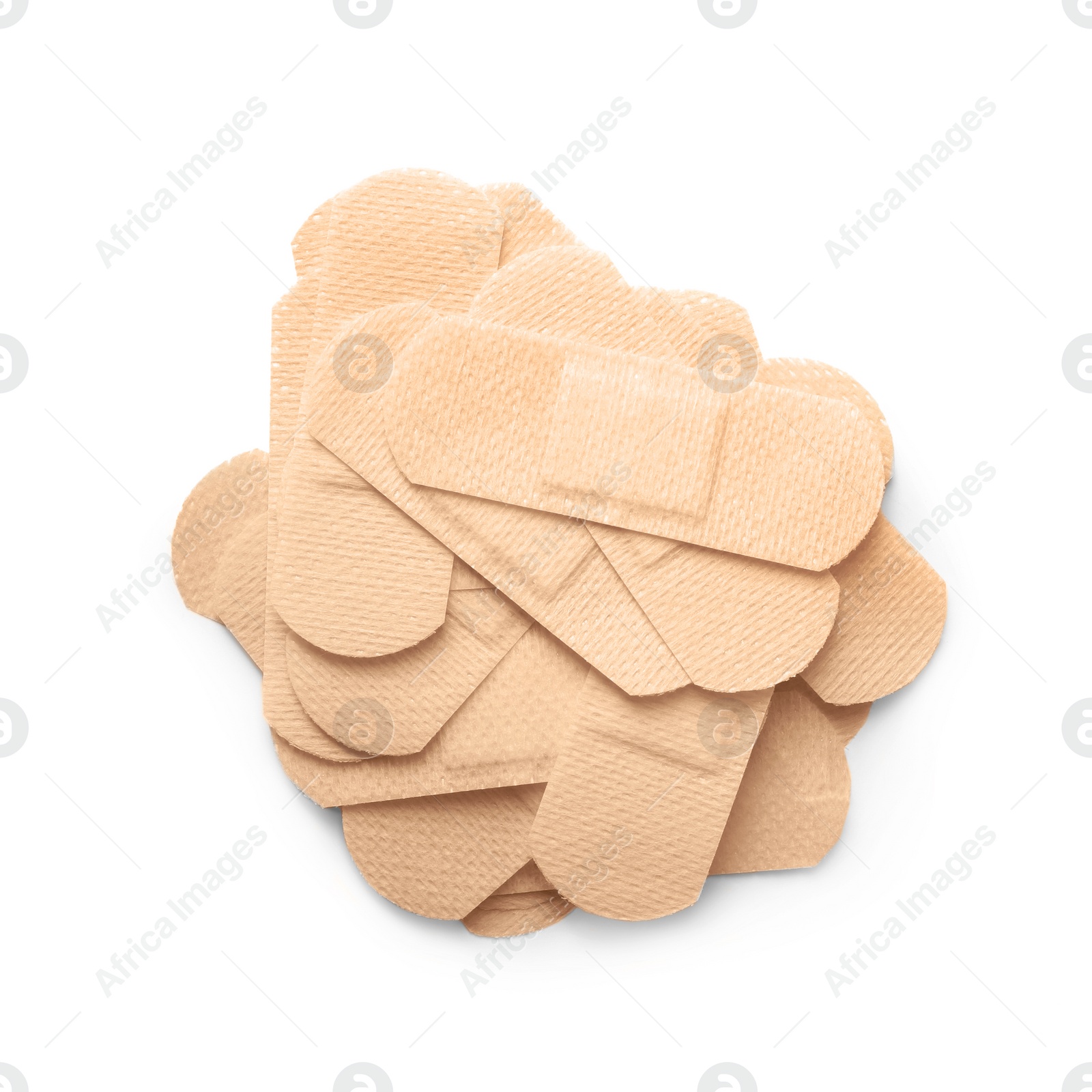 Medical sticking plasters isolated on white. First aid item Photo of Medical sticking plasters isolated on white. First aid item