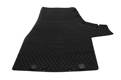 Black rubber car mat isolated on white