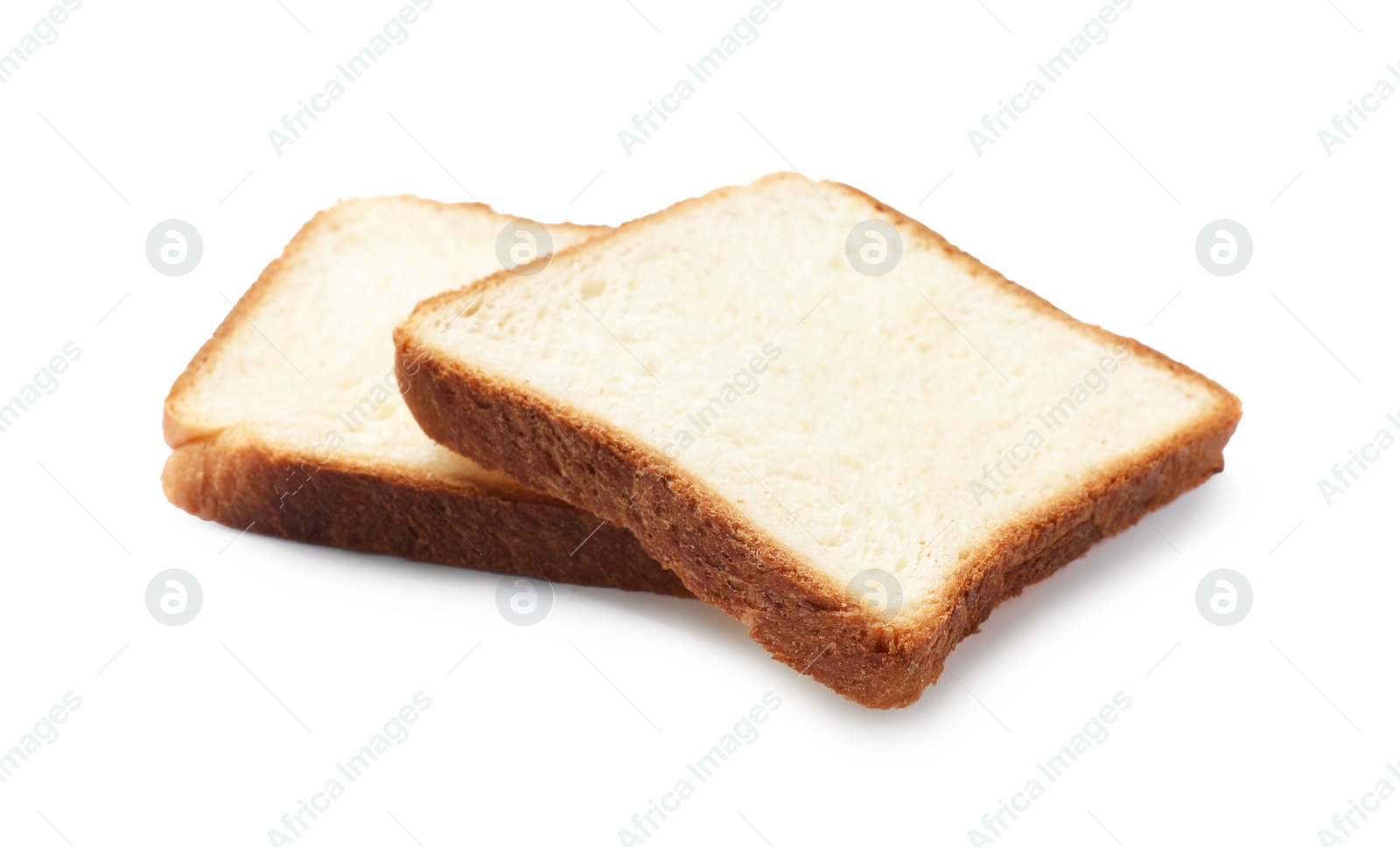 Photo of Pieces of fresh toast bread isolated on white