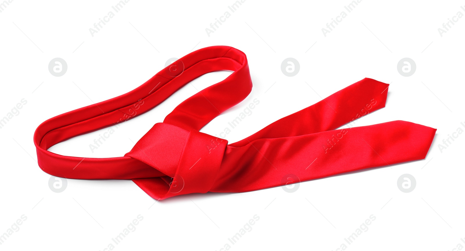 Photo of Classic red male necktie isolated on white