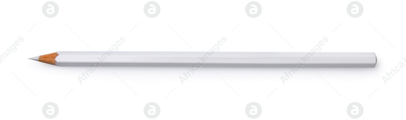 Photo of New sharp wooden pencil isolated on white