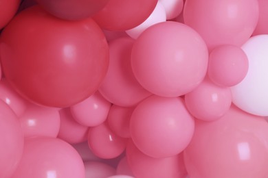 Image of Balloons in different colors as background, closeup